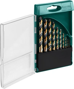 Набор сверл по металлу, 10 шт, (1-10 мм), сталь М42, HSS-Co(8%), KRAFTOOL COBALT-8 29656-H10