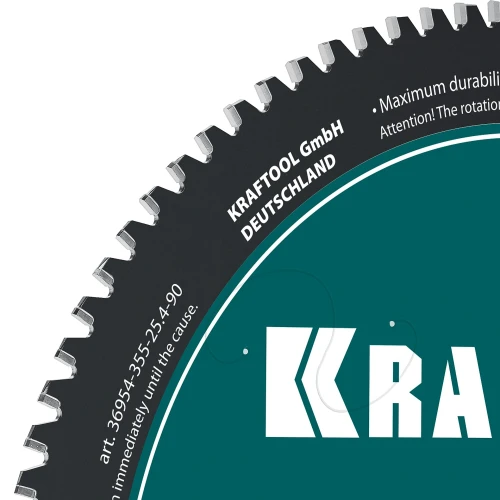 Диск пильный по металлу и стали, Metal Cut 355 х 25.4 мм, 90Т, KRAFTOOL 36954-355-25.4-90 — фото 3