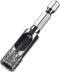 Вакуумное алмазное трубчатое сверло, d 12 мм, (HEX 1/4", 15 мм кромка), ЗУБР АВК 29865-12