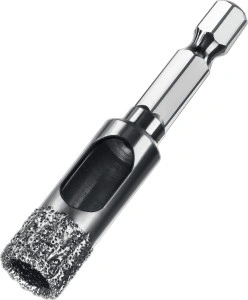 Вакуумное алмазное трубчатое сверло, d 12 мм, (HEX 1/4", 15 мм кромка), ЗУБР АВК 29865-12