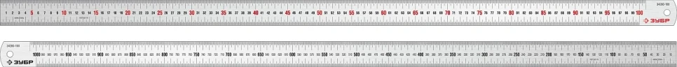 Усиленная нержавеющая линейка, длина 1.0 м, ЗУБР Про-100 34280-100 — фото 1