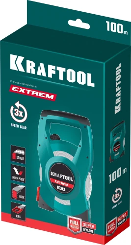 Геодезическая стальная мерная лента, 100 м, KRAFTOOL EXTREM 34185-100 — фото 2