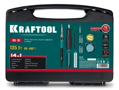Цифровая мини-паяльная станция в кейсе, 14-в-1, 90 - 480°C, 135 Вт, KRAFTOOL KS-15 55346