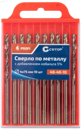 Сверло по металлу Profi с кобальтом 5%, 4 x 75 мм (10 шт) CUTOP 48-40-10 — фото 3