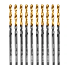 Сверло по металлу, 3 мм, HSS-Tin, Golden Tip, 10 шт. Denzel 717205