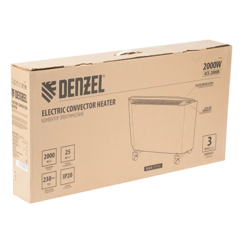 Конвектор электрический XCE-2000 B, 230 В, 2000 Вт, X-образный нагреватель Denzel 98129 — фото 10