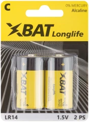 Батарейка щелочная, 1.5 В, тип C, 2 шт. xbat LR14-2BPC