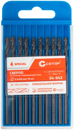 Сверло по металлу Special, HSS-G, 3,2 х 65/32 мм (10 шт) CUTOP 54-942 — фото 3