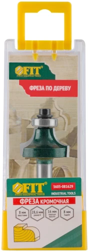 Фреза кромочная калевочная с нижним подшипником DxHxL=28,6х16x56,3 мм FIT 3605-081629 — фото 4