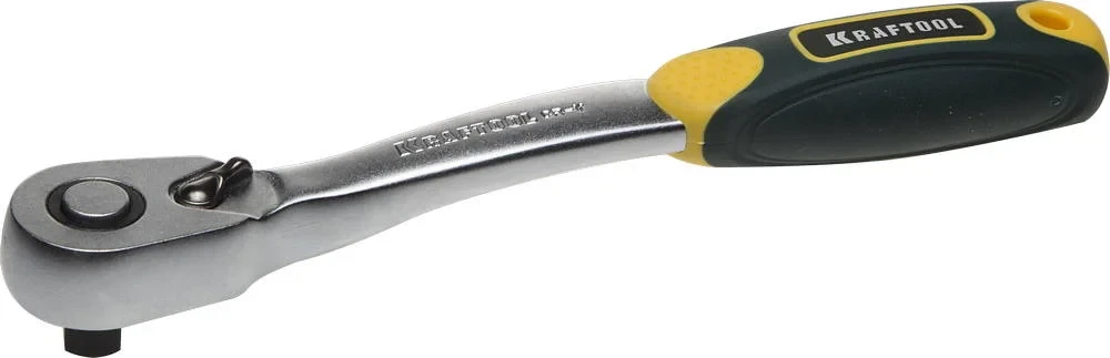 Изогнутая трещотка для торцовых головок, 3/8", 72 зубца, Pro, KRAFTOOL 27795-3/8_z02 — фото 1