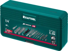 Набор бит и головок с битодержателем и трещоткой, 49 шт, KRAFTOOL X-Drive-49 25816