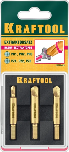 Набор экстракторов поврежденного крепежа, 3 шт, KRAFTOOL 26770-H3 — фото 2