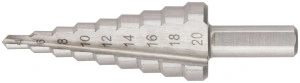 Сверло ступенчатое HSS (Р6М5) по металлу, 9 ступеней, 4-20 мм FIT 36395