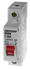 Автоматический выключатель (49060-50-С), 1P, 50А, C, 4.5кА, СВЕТОЗАР 49060-50-C