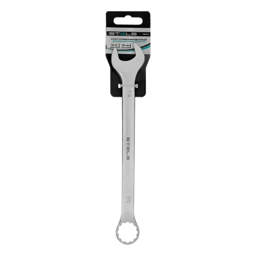 Ключ комбинированный, 19 мм, CrV, матовый хром Stels 15214 — фото 5