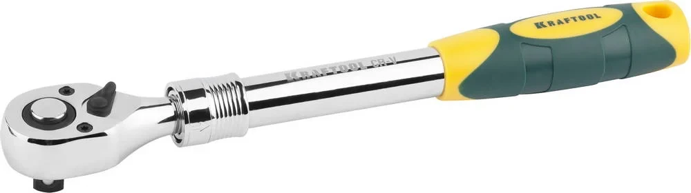 Телескопическая трещотка для торцовых головок, 1/2", 72 зубца, Pro, KRAFTOOL 27798-1/2 — фото 1