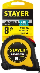 Рулетка с автостопом, 8 м х 25 мм, STAYER Leader 3402-08-25_z01