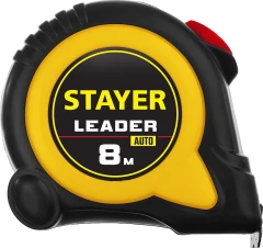 Рулетка с автостопом, 8 м х 25 мм, STAYER Leader 3402-08-25_z01