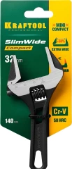 Разводной ключ, 140/33 мм, KRAFTOOL SlimWide Compact 27266-20