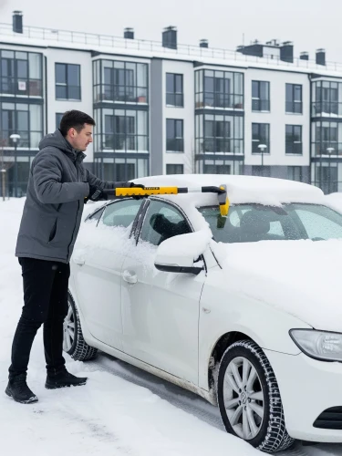 Телескопическая щётка с поворотной головой от снега автомобильная, 805-1065 мм, STAYER 61048 — фото 9