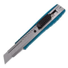 Нож, 160 мм, металлический корпус, выдвижное сегментное лезвие 18 мм (SK-5) металлическая направляющая, клипса для ремня Gross 78897