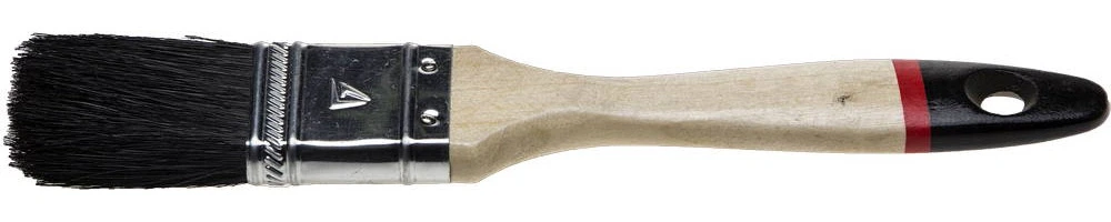 Плоская кисть, 20 мм, 3/4", чёрная натуральная щетина, деревянная ручка, все виды ЛКМ, STAYER UNIVERSAL-EURO 01022-020 — фото 1