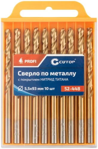 Сверло по металлу Profi с титановым покрытием, 5,5х93 мм (10 шт) CUTOP 52-448 — фото 3