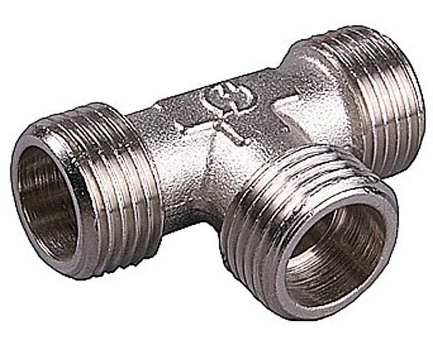 Тройник, никель, GENERAL FITTINGS наружная резьба 1/2" 51051-1/2 — фото 1