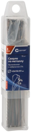 Сверло по металлу удлиненное Profi с кобальтом 5%, 4,8 х 132 мм (10 шт.) CUTOP 48-48-132 — фото 3