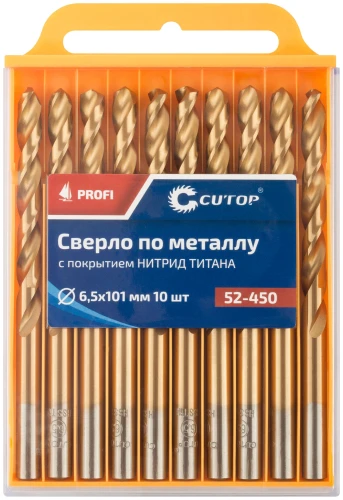 Сверло по металлу Profi с титановым покрытием, 6,5х101 мм (10 шт) CUTOP 52-450 — фото 3