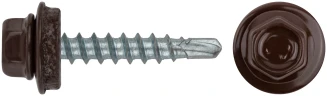 Шурупы кровельные со сверлом 4.8 х 28 RAL 8017 коричневый 100 шт. Фасовка XВАТ 23515-0 — фото 1
