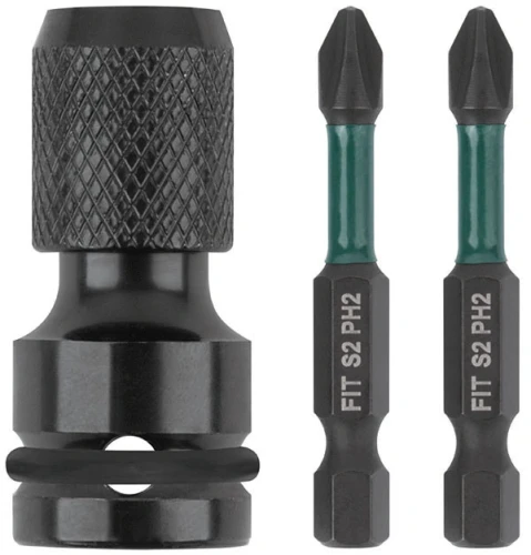 Адаптер для бит ударный CrV 1/2"- НЕХ 1/4", 50 мм FIT 57960 — фото 1