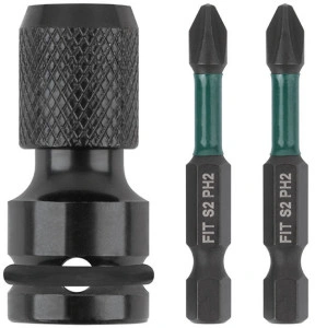 Адаптер для бит ударный CrV 1/2"- НЕХ 1/4", 50 мм FIT 57960