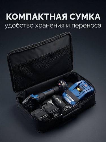 УШМ (болгарка) аккумуляторная компактная, 20 В, d 105 мм, 2 АКБ LMS 4 А·ч, сумка, Профессионал, ЗУБР AB-100-850-42