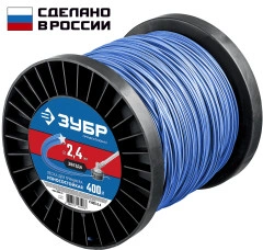 Леска для триммера, 2.4 мм, 400 м, ЗУБР ЗВЕЗДА 71025-2.4