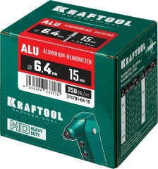 Алюминиевые заклепки, 6.4 x 15 мм, 250 шт, KRAFTOOL Alu (Al5052) 311701-64-15
