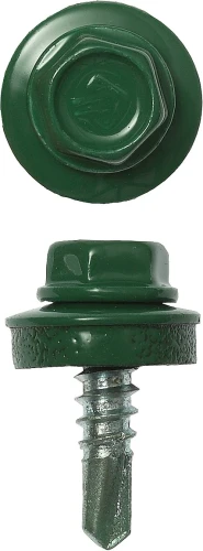 Кровельный саморез, 19 х 5.5 мм, зелёный лист, 500 шт (2, 53 кг.), ЗУБР СКМ 6002 4-300315-55-019-6002 — фото 1