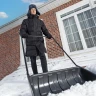 Движок для уборки снега пластиковый, 690х470х1420 мм, стальная рукоятка СИБРТЕХ 61642 — фото 7