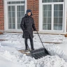Движок для уборки снега пластиковый, 690х470х1420 мм, стальная рукоятка СИБРТЕХ 61642 — фото 8