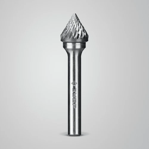 Твердосплавная борфреза, 12х10 мм, тип J (зенкер с вершиной 60°), хв-к 6 мм, ЗУБР 28808-12-10 — фото 5