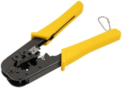 Кримпер для обжима разъемов RJ11, RJ12, RJ45, пластиковые ручки 190 мм FIT 60062
