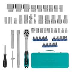 Набор торцевых головок с трещоткой, 1/2" и 1/4", 68 предметов Stels 13576