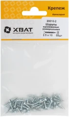 Шурупы оцинкованные, универсальные 2,5 х 10 (фасовка 55 шт.) XВАТ 20010-2