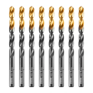 Сверло по металлу, 8 мм, HSS-Tin, Golden Tip, 8 шт. DENZEL 717219