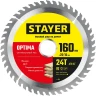 Пильный диск по дереву, 160 x 20/16 мм, 24Т, оптимальный рез, STAYER Optima 3681-160-20-24_z01 — фото 1