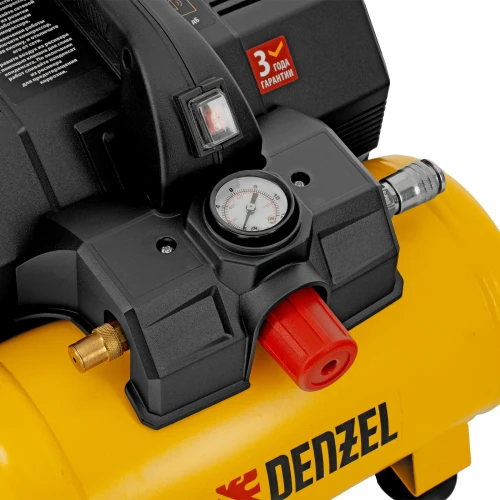 Компрессор DLS750/6 безмасляный малошумный 750 Вт, 140 л/мин,ресивер 6 л Denzel 58019 — фото 12