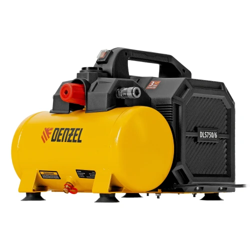 Компрессор DLS750/6 безмасляный малошумный 750 Вт, 140 л/мин,ресивер 6 л Denzel 58019 — фото 30