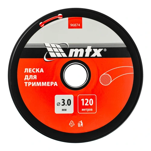 Леска для триммера круглая 3,0 мм х 120 м, на катушке MTX 96874 — фото 3