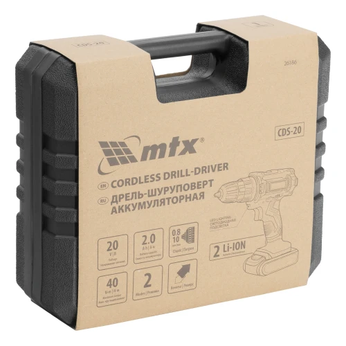Дрель-шуруповерт аккумуляторная CDS-20, Li-Ion, 20 В MTX 26186 — фото 25