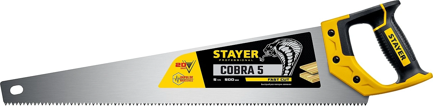 Ножовка по дереву, 500 мм, STAYER Cobra 5 1506-50_z02 — фото 1